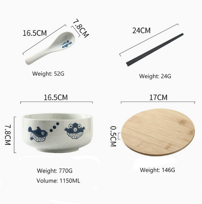 Ramen Bowl with Lid Set