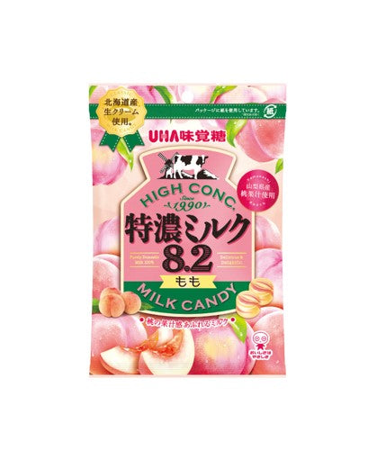 UHA Mikakuto 8.2 Bonbons au lait et à la pêche blanche