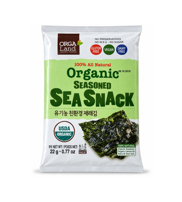Wang OrgaLand Organic Seasoned Sea Seaweed Snack [Best Before Date: 2027.03.05]